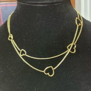 David Yurman 18k Gold Heart Station Necklace ( my price is FIRM )